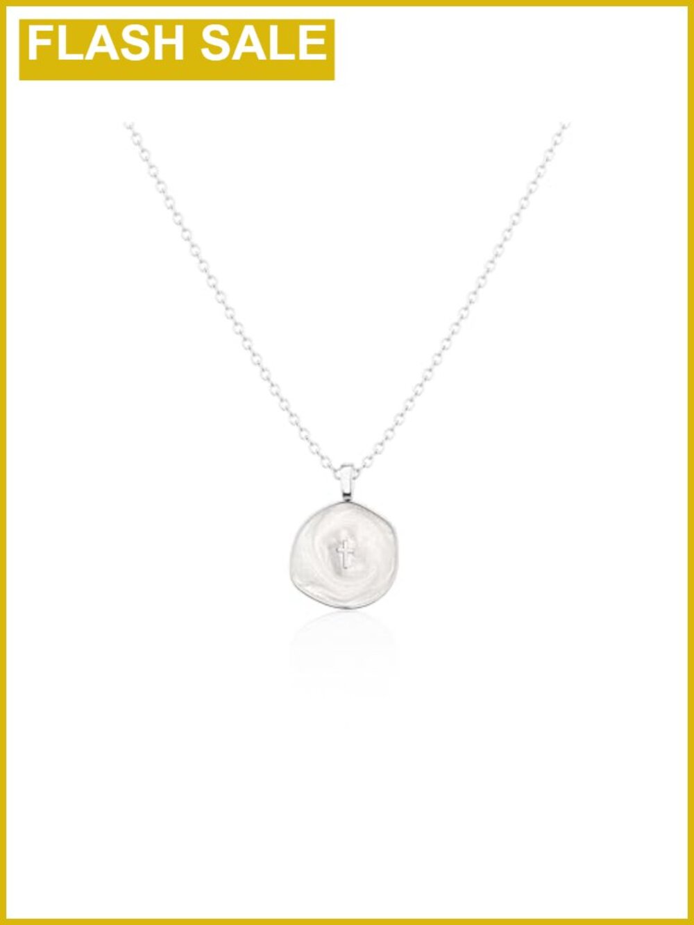 14k Gold Plated Cross Pendant Necklace 17+2" Dainty Gift for Her